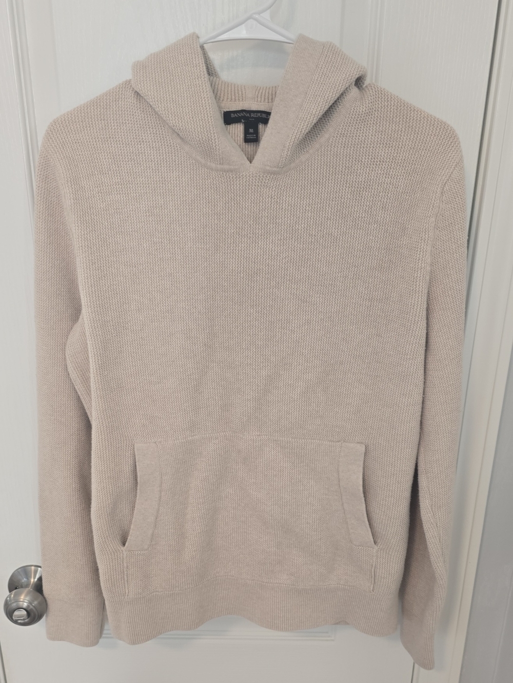 Banana Republic Men's Hooded Crewneck Sweater - Neutral Beige
